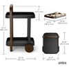 image:imageUmbra Bellwood Bar Cart Rolling 2Tier Storage Cart BlackWalnut  Steel frame rubber rimmed wheels removable tray multi purpose design easy assemblyWalniutBlack