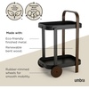 image:imageUmbra Bellwood Bar Cart Rolling 2Tier Storage Cart BlackWalnut  Steel frame rubber rimmed wheels removable tray multi purpose design easy assemblyWalniutBlack