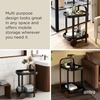 image:imageUmbra Bellwood Bar Cart Rolling 2Tier Storage Cart BlackWalnut  Steel frame rubber rimmed wheels removable tray multi purpose design easy assemblyWalniutBlack