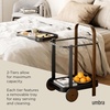 image:imageUmbra Bellwood Bar Cart Rolling 2Tier Storage Cart BlackWalnut  Steel frame rubber rimmed wheels removable tray multi purpose design easy assemblyWalniutBlack