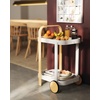 image:imageUmbra Bellwood Bar Cart Rolling 2Tier Storage Cart BlackWalnut  Steel frame rubber rimmed wheels removable tray multi purpose design easy assemblyWhiteNatural