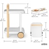 image:imageUmbra Bellwood Bar Cart Rolling 2Tier Storage Cart BlackWalnut  Steel frame rubber rimmed wheels removable tray multi purpose design easy assemblyWhiteNatural