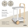 image:imageUmbra Bellwood Bar Cart Rolling 2Tier Storage Cart BlackWalnut  Steel frame rubber rimmed wheels removable tray multi purpose design easy assemblyWhiteNatural