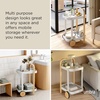 image:imageUmbra Bellwood Bar Cart Rolling 2Tier Storage Cart BlackWalnut  Steel frame rubber rimmed wheels removable tray multi purpose design easy assemblyWhiteNatural