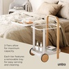 image:imageUmbra Bellwood Bar Cart Rolling 2Tier Storage Cart BlackWalnut  Steel frame rubber rimmed wheels removable tray multi purpose design easy assemblyWhiteNatural