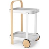 image:imageUmbra Bellwood Bar Cart Rolling 2Tier Storage Cart BlackWalnut  Steel frame rubber rimmed wheels removable tray multi purpose design easy assemblyWhiteNatural