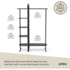 image:imageUmbra Bellwood Garment Rack Shoe Rack with Shelves WhiteNatural  Eucalyptus wood construction space saving design multi functional storage 121 lb weight capacity wipe clean surfaceBlack