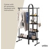 image:imageUmbra Bellwood Garment Rack Shoe Rack with Shelves WhiteNatural  Eucalyptus wood construction space saving design multi functional storage 121 lb weight capacity wipe clean surfaceBlack