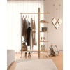image:imageUmbra Bellwood Garment Rack Shoe Rack with Shelves WhiteNatural  Eucalyptus wood construction space saving design multi functional storage 121 lb weight capacity wipe clean surfaceWhiteNatural