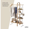 image:imageUmbra Bellwood Garment Rack Shoe Rack with Shelves WhiteNatural  Eucalyptus wood construction space saving design multi functional storage 121 lb weight capacity wipe clean surfaceWhiteNatural
