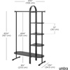 image:imageUmbra Bellwood Garment Rack Shoe Rack with Shelves WhiteNatural  Eucalyptus wood construction space saving design multi functional storage 121 lb weight capacity wipe clean surfaceBlack