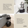image:imageUmbra Bellwood Side Table with Storage and Cable Management White  Builtin cable management keeps cords tidy organized charging areaBlackWalnut