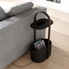 image:imageUmbra Bellwood Side Table with Storage and Cable Management White  Builtin cable management keeps cords tidy organized charging areaBlackWalnut