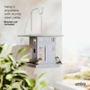 image:imageUmbra Bird Cafe Bird Feeder Outdoor Hanging Seed Dispenser Grey  Wraparound tray steel cable easy refill weather resistant plastic
