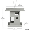 image:imageUmbra Bird Cafe Bird Feeder Outdoor Hanging Seed Dispenser Grey  Wraparound tray steel cable easy refill weather resistant plastic