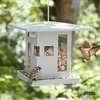image:imageUmbra Bird Cafe Bird Feeder Outdoor Hanging Seed Dispenser Grey  Wraparound tray steel cable easy refill weather resistant plastic