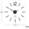 image:imageUmbra Blink Modern DIY 3D Wall Clock Easy to Paste Wall Sticker Numbers Frameless Large Decorative Wall Clock Simple Indicators Minimalist BlackBlack