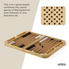 image:imageUmbra Blitz 2in1 Backgammon amp Checkers Set  Folding Decorative Board Game with Ashwood Checkerboard Cork Backgammon Interior Includes 32 Pieces amp Dice