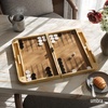 image:imageUmbra Blitz 2in1 Backgammon amp Checkers Set  Folding Decorative Board Game with Ashwood Checkerboard Cork Backgammon Interior Includes 32 Pieces amp Dice