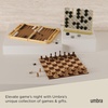 image:imageUmbra Blitz 2in1 Backgammon amp Checkers Set  Folding Decorative Board Game with Ashwood Checkerboard Cork Backgammon Interior Includes 32 Pieces amp Dice