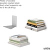 image:imageUmbra Conceal Floating Bookshelf Metal Wall Shelf Set of 3 Small Silver  Powder coated steel holds 15 lbs each displays decor or plants includes mounting hardwareSilver