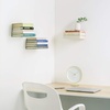 image:imageUmbra Conceal Floating Bookshelf Metal Wall Shelf Set of 3 Small Silver  Powder coated steel holds 15 lbs each displays decor or plants includes mounting hardwareSilver