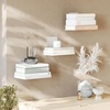 image:imageUmbra Conceal Floating Bookshelf Metal Wall Shelf Set of 3 Small Silver  Powder coated steel holds 15 lbs each displays decor or plants includes mounting hardwareSilver