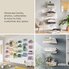 image:imageUmbra Conceal Floating Bookshelf Metal Wall Shelf Set of 3 Small Silver  Powder coated steel holds 15 lbs each displays decor or plants includes mounting hardwareSilver