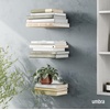 image:imageUmbra Conceal Floating Bookshelf Metal Wall Shelf Set of 3 Small Silver  Powder coated steel holds 15 lbs each displays decor or plants includes mounting hardwareSilver