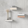 image:imageUmbra Conceal Floating Bookshelf Metal Wall Shelf Set of 3 Small Silver  Powder coated steel holds 15 lbs each displays decor or plants includes mounting hardwareSilver
