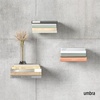 image:imageUmbra Conceal Floating Bookshelf Metal Wall Shelf Set of 3 Small Silver  Powder coated steel holds 15 lbs each displays decor or plants includes mounting hardwareSilver