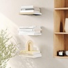 image:imageUmbra Conceal Floating Bookshelf Metal Wall Shelf Set of 3 Small Silver  Powder coated steel holds 15 lbs each displays decor or plants includes mounting hardwareSilver