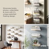 image:imageUmbra Conceal Floating Bookshelf Metal Wall Shelf Set of 3 Small Silver  Powder coated steel holds 15 lbs each displays decor or plants includes mounting hardwareSilver