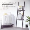 image:imageUmbra Leana Decorative Ladder Expandable Blanket Rack Bathroom Towel Holder and Clothes Organizer Regular WhiteBlack