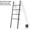 image:imageUmbra Leana Decorative Ladder Expandable Blanket Rack Bathroom Towel Holder and Clothes Organizer Regular WhiteBlack