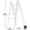 image:imageUmbra Leana Decorative Ladder Expandable Blanket Rack Bathroom Towel Holder and Clothes Organizer Regular WhiteWhite