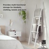 image:imageUmbra Leana Decorative Ladder Expandable Blanket Rack Bathroom Towel Holder and Clothes Organizer Regular WhiteWhite