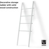 image:imageUmbra Leana Decorative Ladder Expandable Blanket Rack Bathroom Towel Holder and Clothes Organizer Regular WhiteWhite