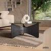 image:imageUmbra Madera Modern GlassTop Coffee Table with Wood Base BlackBlack
