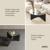 image:imageUmbra Madera Modern GlassTop Coffee Table with Wood Base BlackBlack