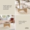 image:imageUmbra Madera Modern GlassTop Coffee Table with Wood Base BlackNatural