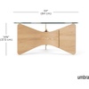 image:imageUmbra Madera Modern GlassTop Coffee Table with Wood Base BlackNatural