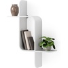 image:imageUmbra Montage Floating Wall Shelf Wood Wall Mount Display Case White  Rubberwood construction mounts horizontally or vertically holds up to 15 lbs use in any room renewable source