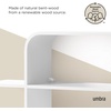 image:imageUmbra Montage Floating Wall Shelf Wood Wall Mount Display Case White  Rubberwood construction mounts horizontally or vertically holds up to 15 lbs use in any room renewable source