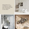 image:imageUmbra Montage Floating Wall Shelf Wood Wall Mount Display Case White  Rubberwood construction mounts horizontally or vertically holds up to 15 lbs use in any room renewable source