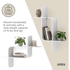 image:imageUmbra Montage Floating Wall Shelf Wood Wall Mount Display Case White  Rubberwood construction mounts horizontally or vertically holds up to 15 lbs use in any room renewable source