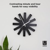 image:imageUmbra Ribbon Modern 12 Wall Clock Silent Non Ticking Battery Operated Quartz Movement BlackBlack