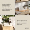 image:imageUmbra Stream Water Fountain Indoor Tabletop Zen Desktop Sand  Improves air quality USB powered holds 35 inch planter up to 50 hours recycled plasticSand