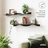 image:imageUmbra Surf Wall Shelves Floating Metal for Wall Storage Set of 2 Sand  Powdercoated steel holds 15 lbs each hidden connector system multiple orientations easy mount hardwareBlack