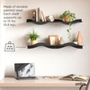 image:imageUmbra Surf Wall Shelves Floating Metal for Wall Storage Set of 2 Sand  Powdercoated steel holds 15 lbs each hidden connector system multiple orientations easy mount hardwareBlack